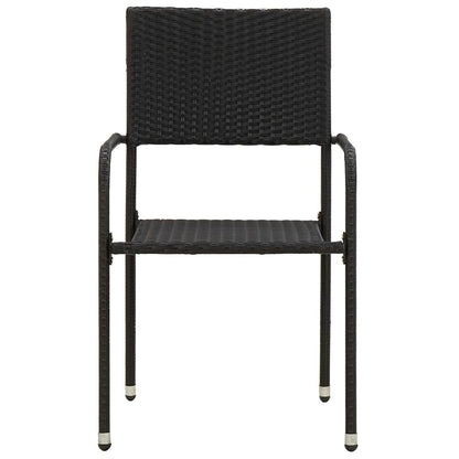 vidaXL 7 Piece Outdoor Dining Set Poly Rattan Black 5