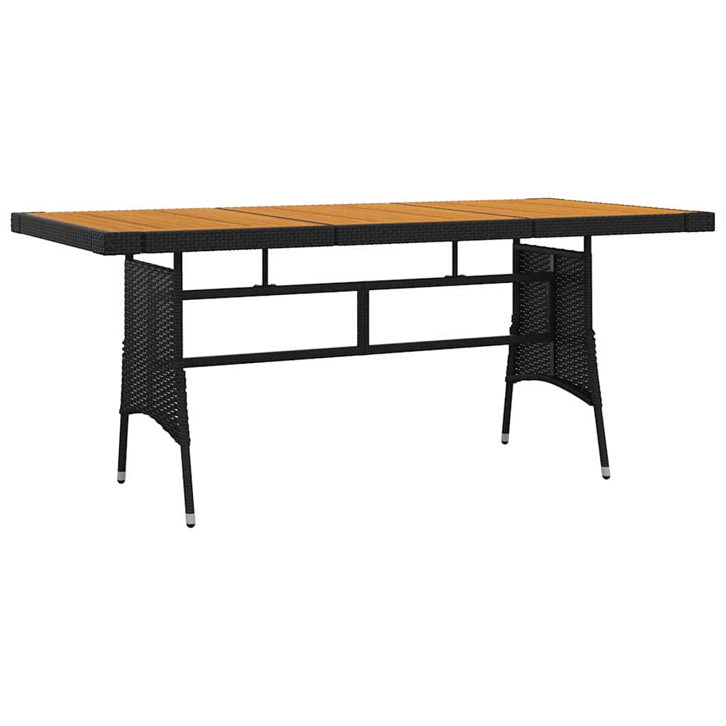 vidaXL 7 Piece Outdoor Dining Set Poly Rattan Black 6
