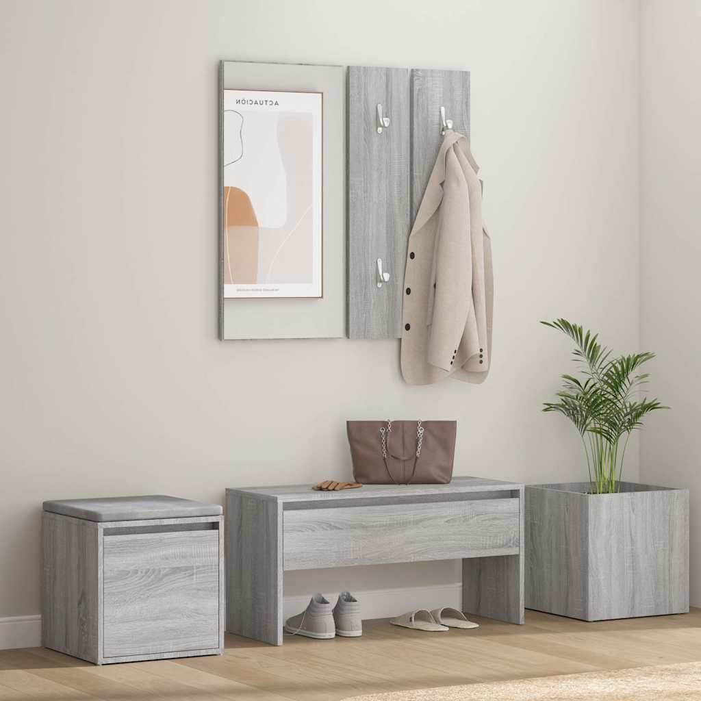 Hallway Furniture Set Engineered Wood Grey sonoma