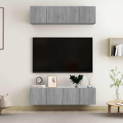 vidaXL 4 Piece Wall-mounted TV Cabinet Set 100x30x30 cm