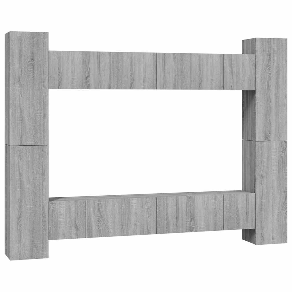 vidaXL 10 Piece TV Cabinet Set Grey Sonoma Engineered Wood 2