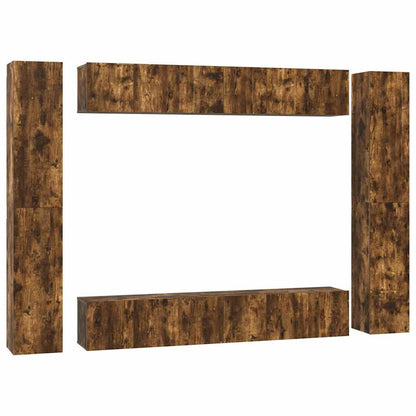 vidaXL 10 Piece TV Cabinet Set Smoked Oak Engineered Wood 2
