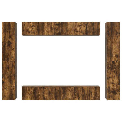 vidaXL 10 Piece TV Cabinet Set Smoked Oak Engineered Wood 5