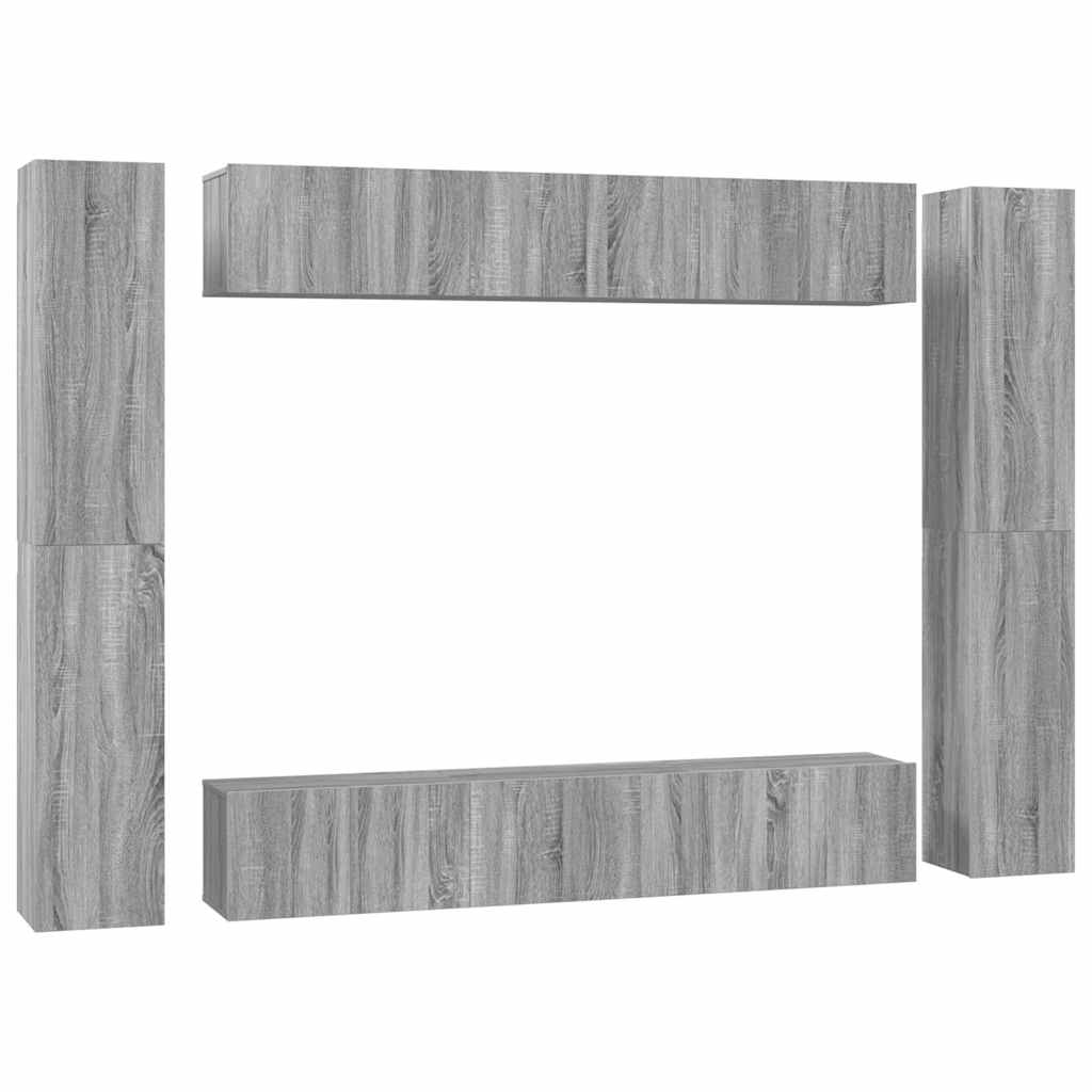 TV Cabinet Set Engineered Wood 10 Grey sonoma