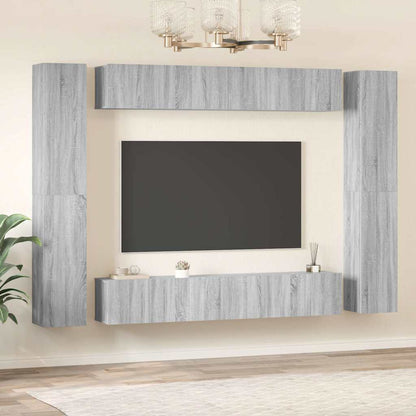 TV Cabinet Set Engineered Wood 10 Grey sonoma