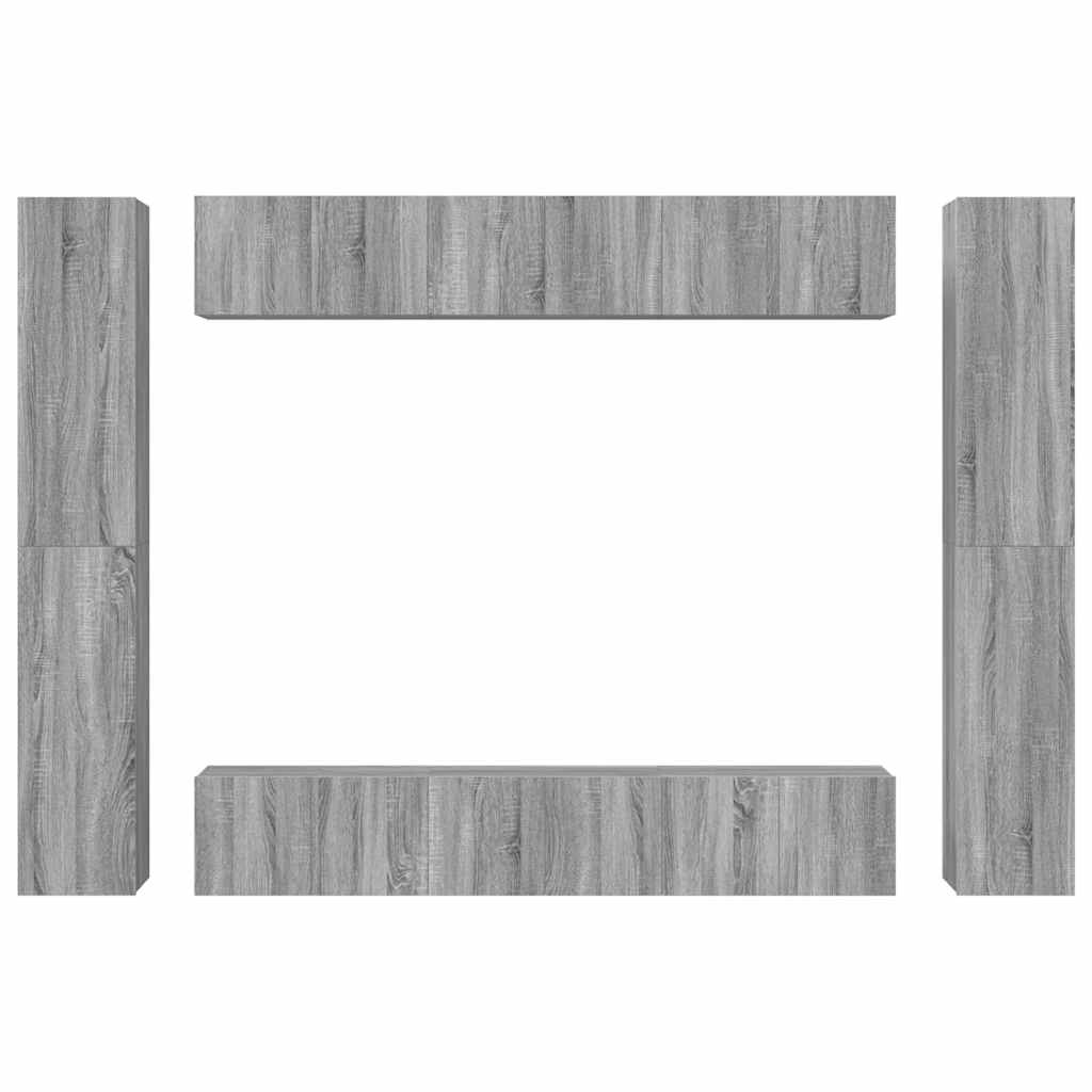 vidaXL 10 Piece TV Cabinet Set Grey Sonoma Engineered Wood 5