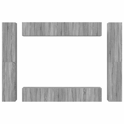 vidaXL 10 Piece TV Cabinet Set Grey Sonoma Engineered Wood 5