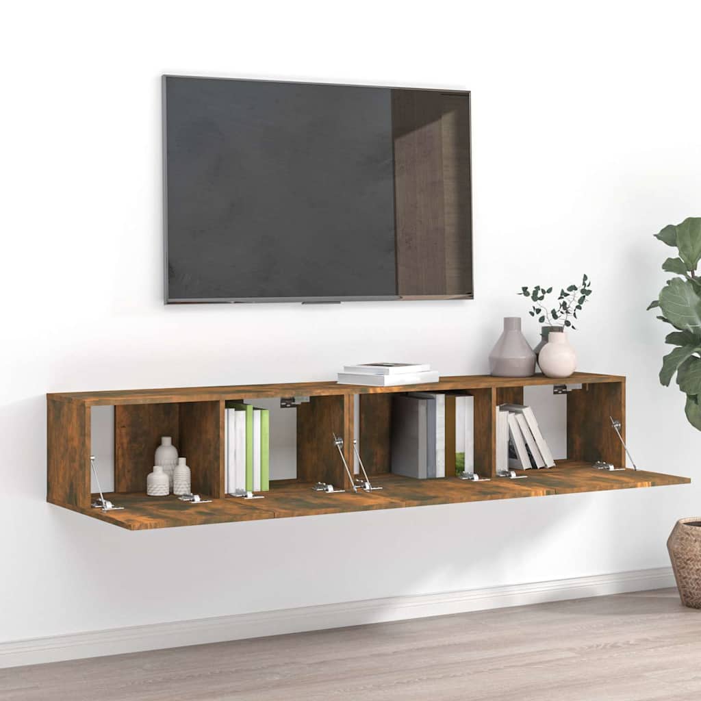 2 Piece TV Cabinet Set Engineered Wood Width 80/100 cm Smoked oak