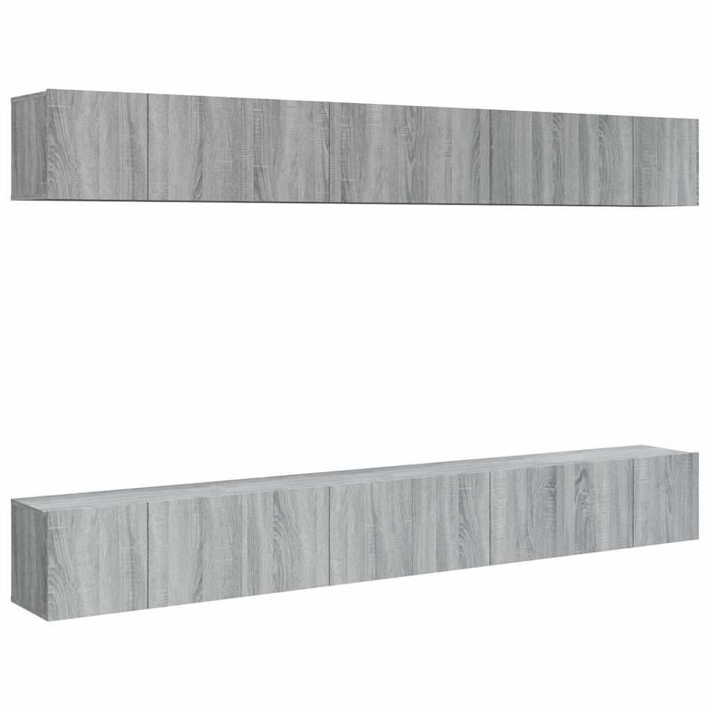 vidaXL TV Cabinets 8 pcs Grey Sonoma 60x30x30 cm Engineered Wood 2