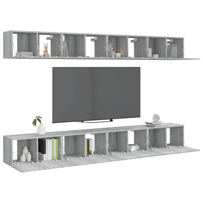 vidaXL TV Cabinets 8 pcs Grey Sonoma 60x30x30 cm Engineered Wood 3