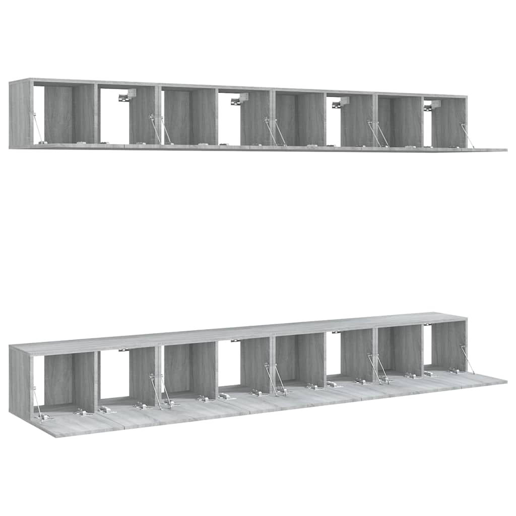 vidaXL TV Cabinets 8 pcs Grey Sonoma 60x30x30 cm Engineered Wood 4