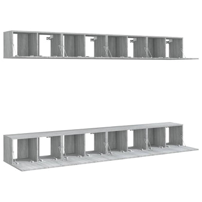 vidaXL TV Cabinets 8 pcs Grey Sonoma 60x30x30 cm Engineered Wood 4