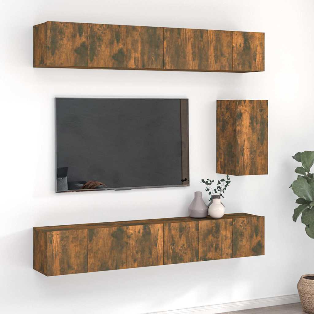 vidaXL TV Cabinet Set Engineered Wood 7