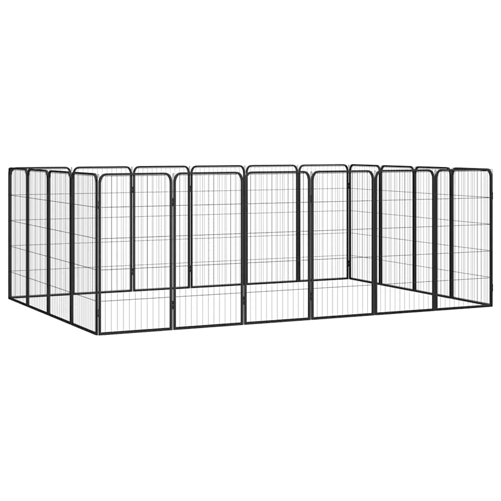 vidaXL Dog Playpen | Black | Powder-coated steel | Dog Playpen | Rectangular 1