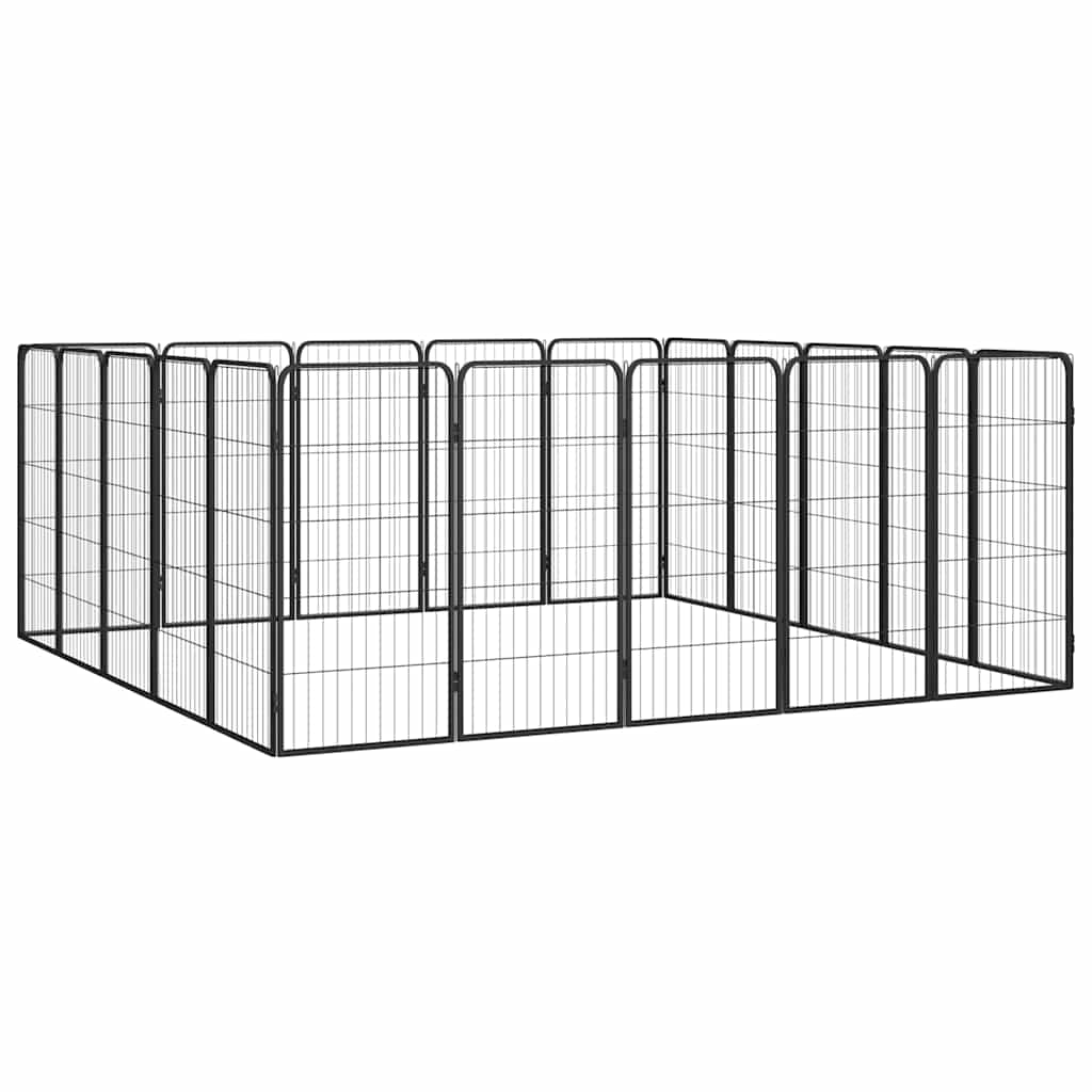 vidaXL Dog Playpen | Black | Powder-coated steel | Dog Playpen | Rectangular 3