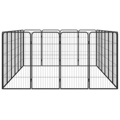 vidaXL Dog Playpen | Black | Powder-coated steel | Dog Playpen | Rectangular 4