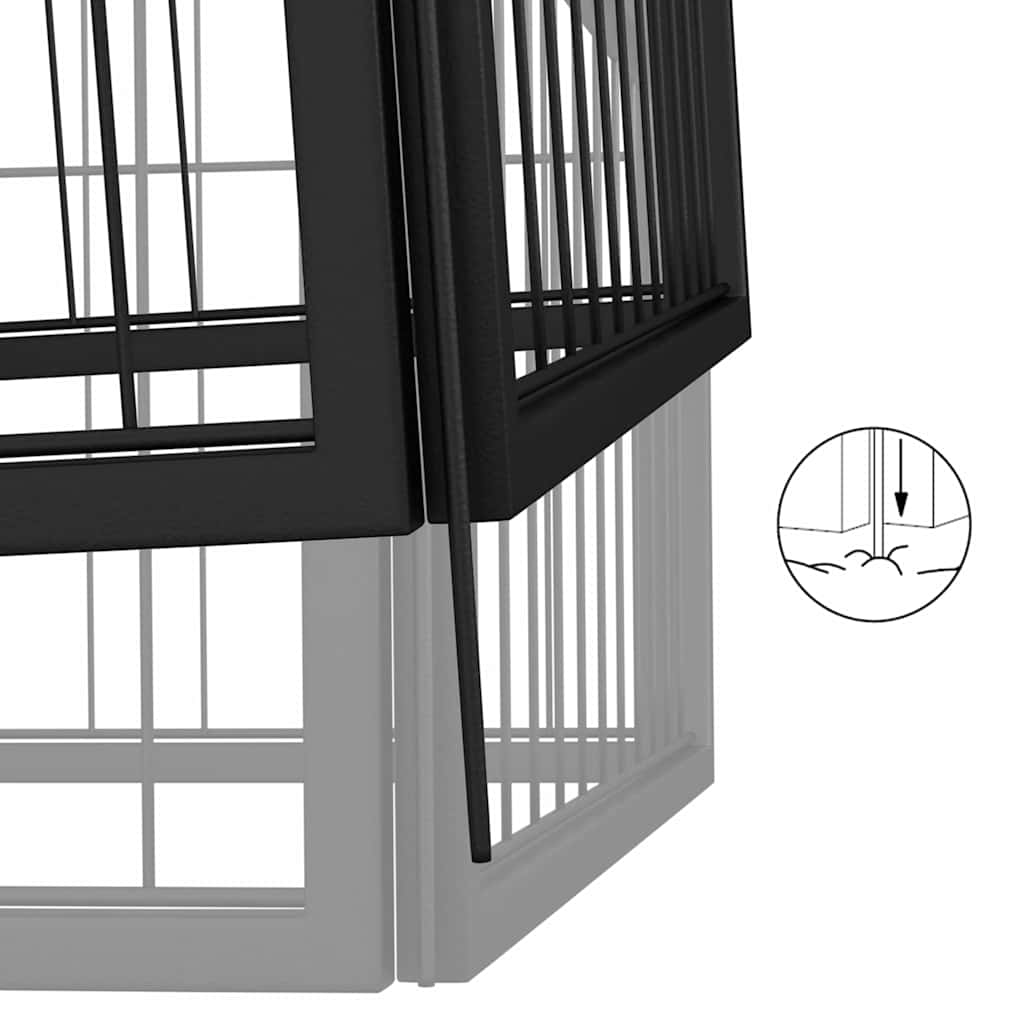 vidaXL Dog Playpen | Black | Powder-coated steel | Dog Playpen | Rectangular 6