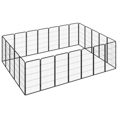 vidaXL 24-Panel Dog Playpen Black 50x100 cm Powder-coated Steel 1