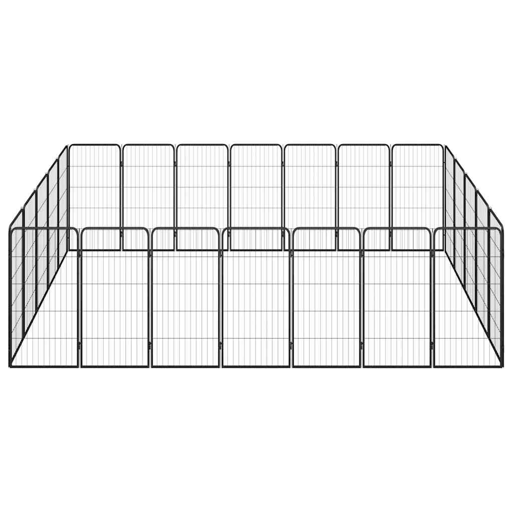 vidaXL 24-Panel Dog Playpen Black 50x100 cm Powder-coated Steel 2