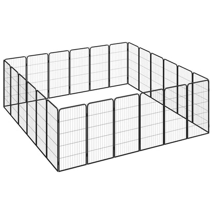 vidaXL 24-Panel Dog Playpen Black 50x100 cm Powder-coated Steel 3