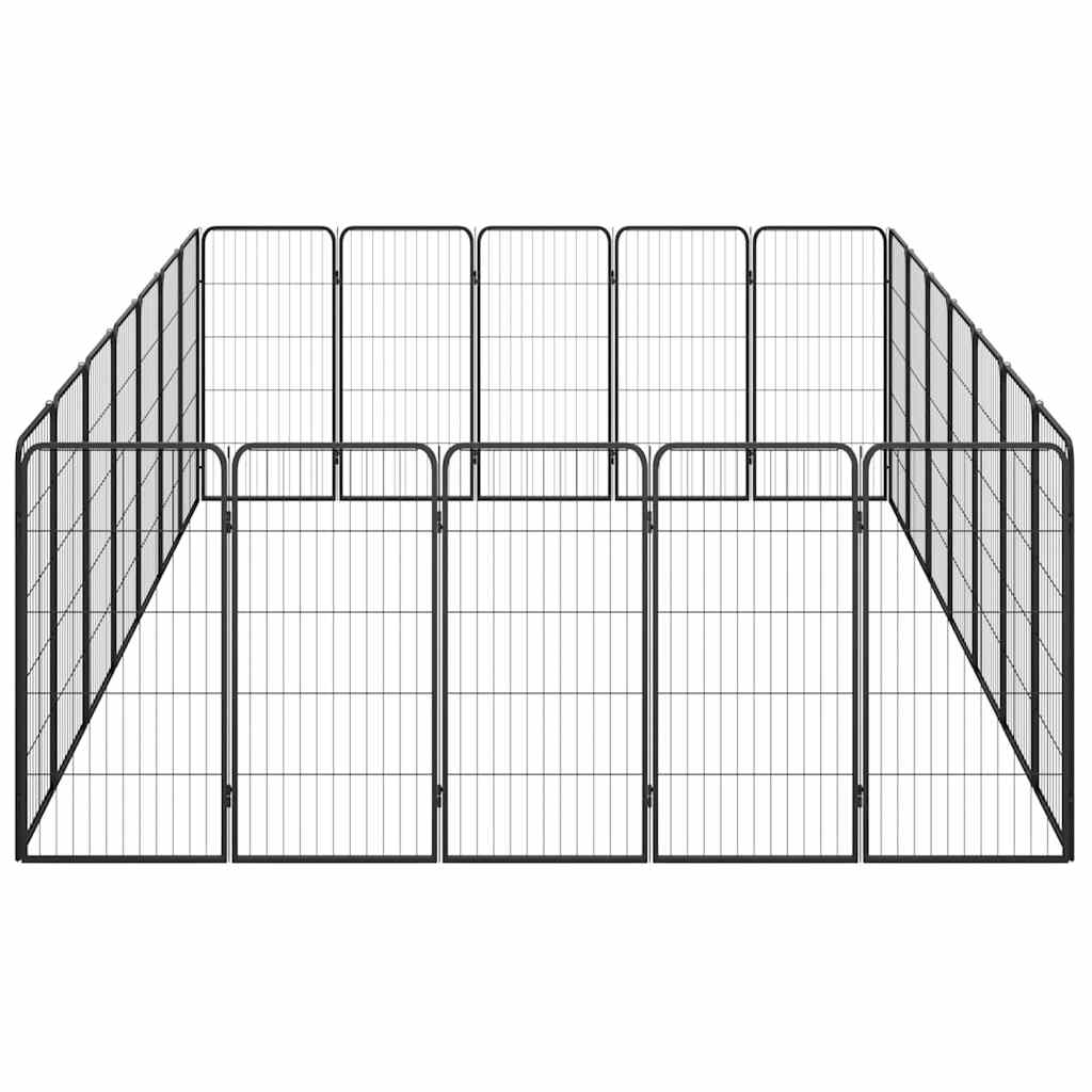 vidaXL 24-Panel Dog Playpen Black 50x100 cm Powder-coated Steel 4