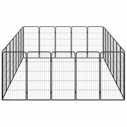 vidaXL 24-Panel Dog Playpen Black 50x100 cm Powder-coated Steel 4