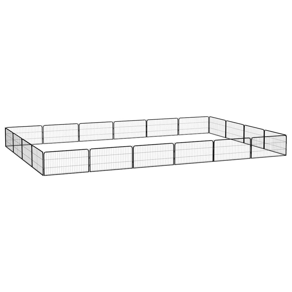 8-Panel Dog Playpen Black 100x50 cm Powder-coated Steel 600 cm 400 cm