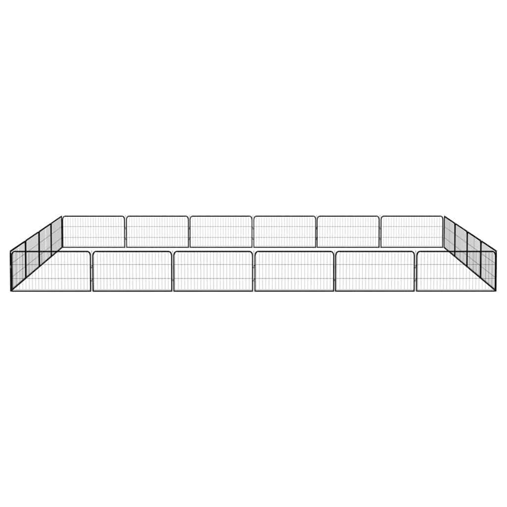 8-Panel Dog Playpen Black 100x50 cm Powder-coated Steel 600 cm 400 cm