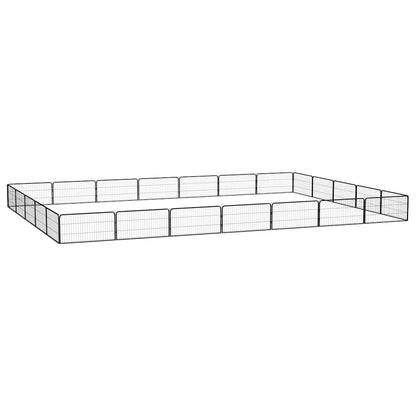 vidaXL 24-Panel Dog Playpen Black 100x50 cm Powder-coated Steel 1