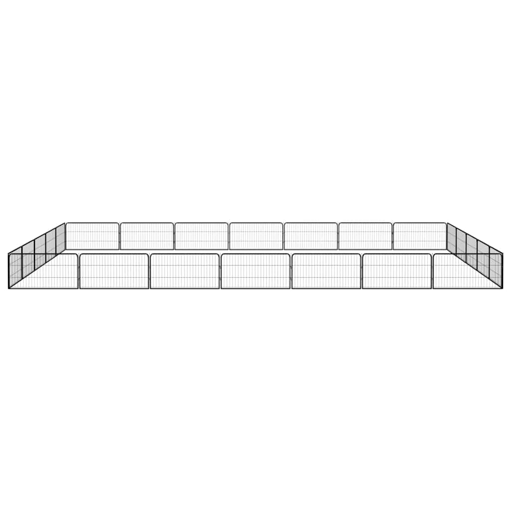 vidaXL 24-Panel Dog Playpen Black 100x50 cm Powder-coated Steel 2
