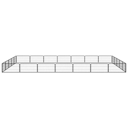 vidaXL 24-Panel Dog Playpen Black 100x50 cm Powder-coated Steel 2