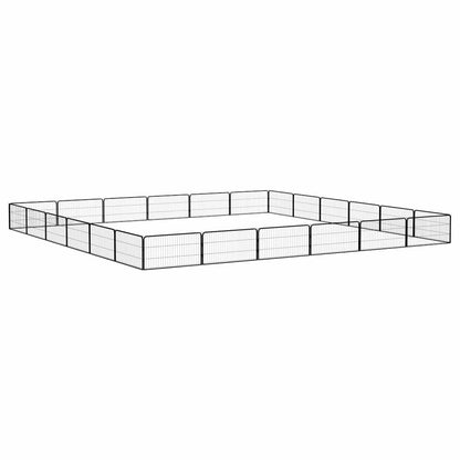 vidaXL 24-Panel Dog Playpen Black 100x50 cm Powder-coated Steel 3