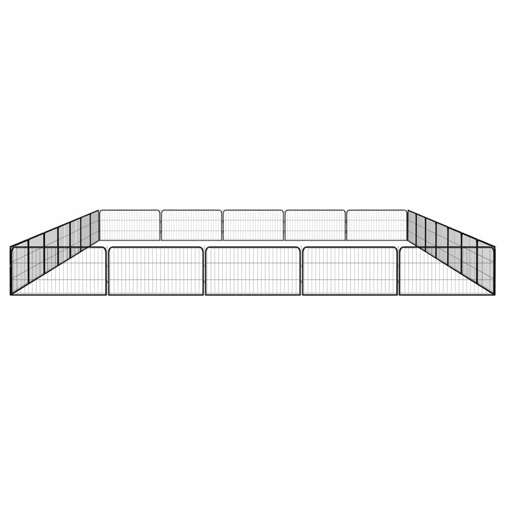 vidaXL 24-Panel Dog Playpen Black 100x50 cm Powder-coated Steel 4