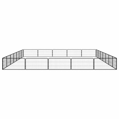 vidaXL 24-Panel Dog Playpen Black 100x50 cm Powder-coated Steel 4