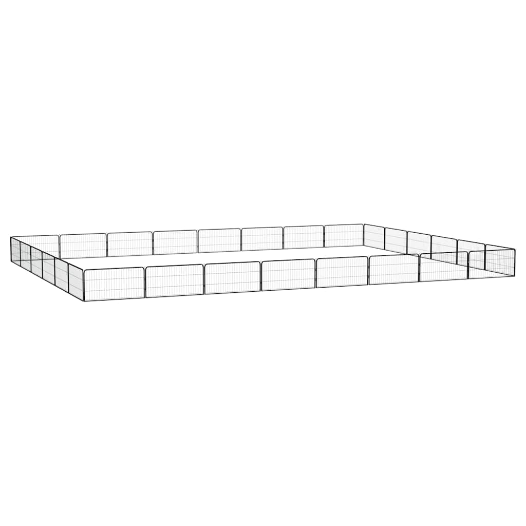 vidaXL 8-Panel Dog Playpen Black 100x50 cm Powder-coated Steel