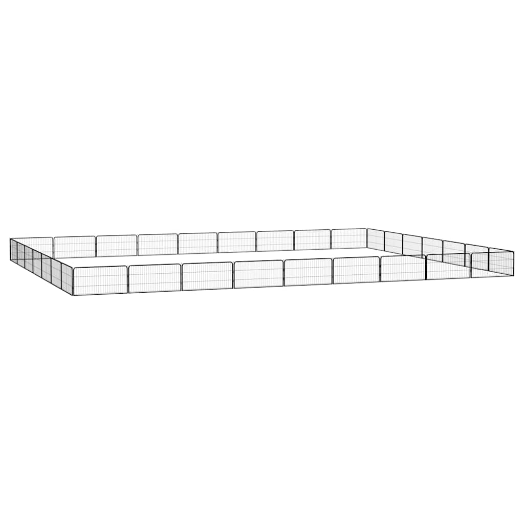 vidaXL 8-Panel Dog Playpen Black 100x50 cm Powder-coated Steel