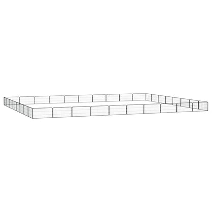 vidaXL 8-Panel Dog Playpen Black 100x50 cm Powder-coated Steel