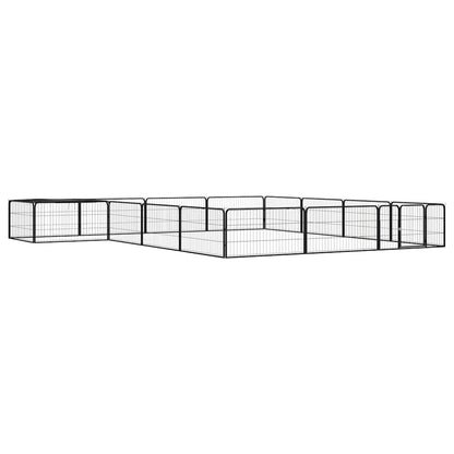 vidaXL 8-Panel Dog Playpen Black 100x50 cm Powder-coated Steel