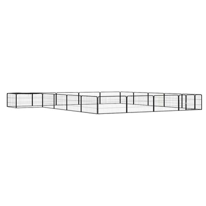 vidaXL 20-Panel Dog Playpen Black 100x50 cm Powder-coated Steel 1