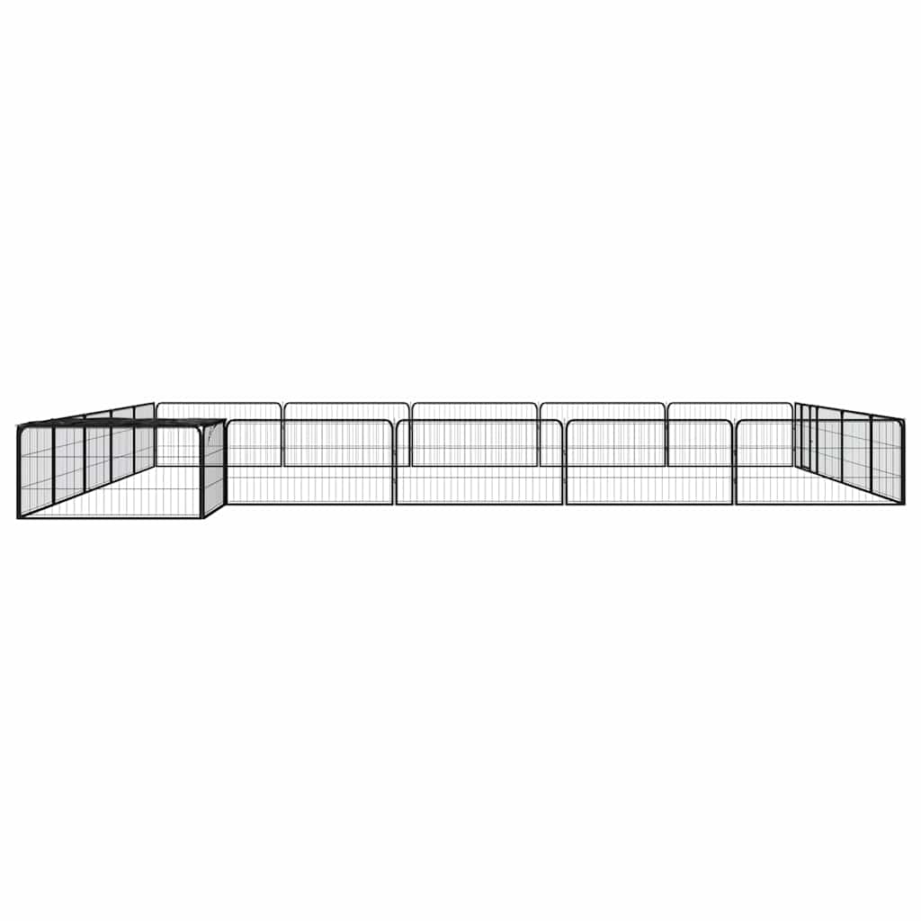 vidaXL 20-Panel Dog Playpen Black 100x50 cm Powder-coated Steel 3