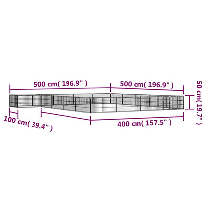 vidaXL 20-Panel Dog Playpen Black 100x50 cm Powder-coated Steel 6