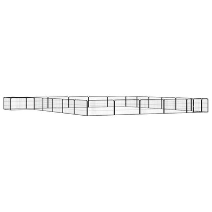 vidaXL 24-Panel Dog Playpen Black 100x50 cm Powder-coated Steel 1