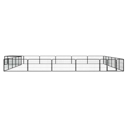 vidaXL 24-Panel Dog Playpen Black 100x50 cm Powder-coated Steel 2