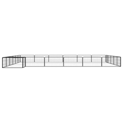 vidaXL 24-Panel Dog Playpen Black 100x50 cm Powder-coated Steel 3