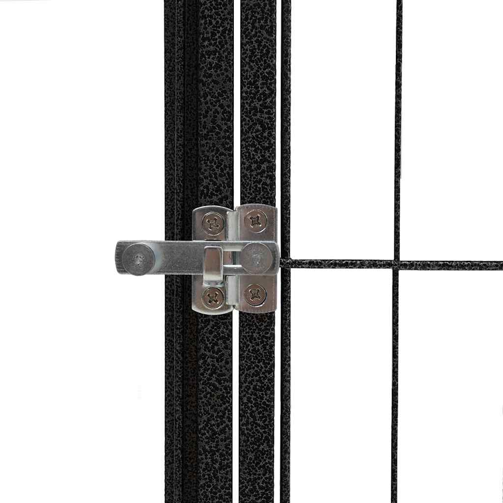 vidaXL 24-Panel Dog Playpen Black 100x50 cm Powder-coated Steel 4