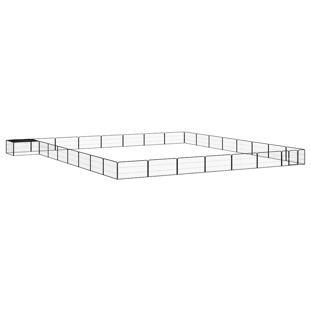 vidaXL 8-Panel Dog Playpen Black 100x50 cm Powder-coated Steel