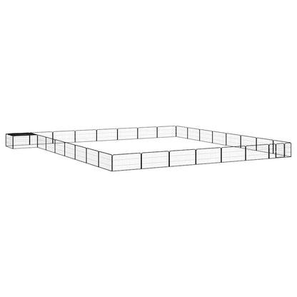 vidaXL 8-Panel Dog Playpen Black 100x50 cm Powder-coated Steel