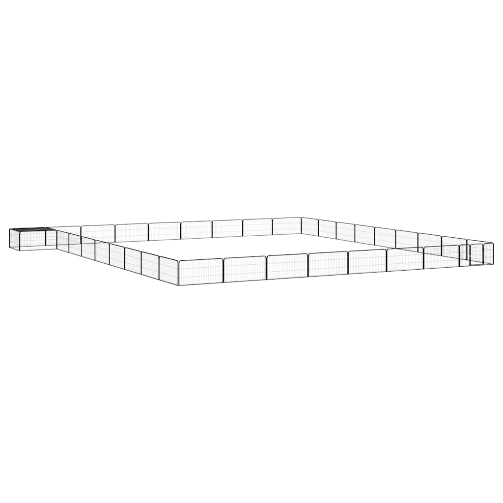 vidaXL 8-Panel Dog Playpen Black 100x50 cm Powder-coated Steel