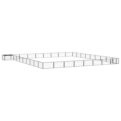vidaXL 8-Panel Dog Playpen Black 100x50 cm Powder-coated Steel