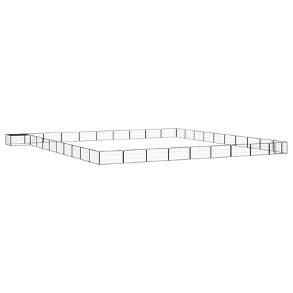 vidaXL 8-Panel Dog Playpen Black 100x50 cm Powder-coated Steel